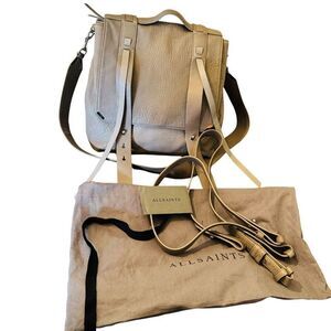 All Saints Beige Leather Backpack